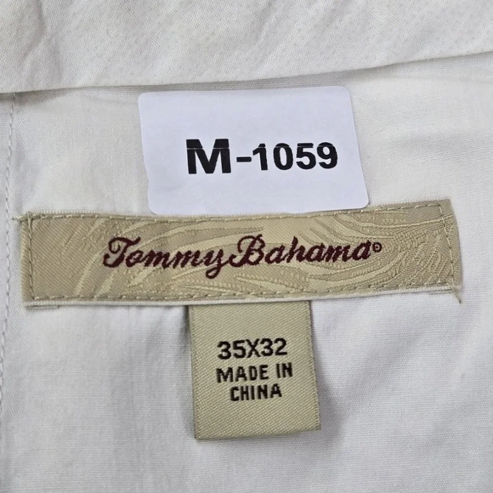 Tommy Bahama Men Pants 35X32 Beige Rayon Silk Pleated‎ 30